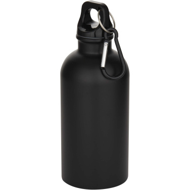 Logo trade mainostuote kuva: Oregon 400 ml:n RCS-sertifioitu, yksiseinämäinen, ruostumattomasta teräksestä valmistettu vesipullo karabiinihaalla