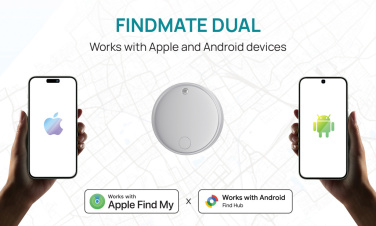 Logotrade mainostuotet kuva: Findmate Dual RCS -esinepaikannin, kierrätysmuovia, IPX5