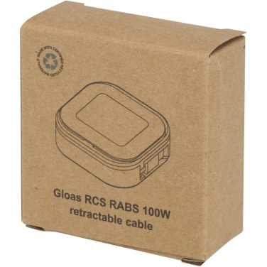 Logo trade mainoslahjat ja liikelahjat kuva: Gloas 5-in-1-kierrätysmuovinen, sisäänvedettävä datasynkronointi- ja 100 W:n pikalatauskaapeli älypuhelimen työkalusarjalla