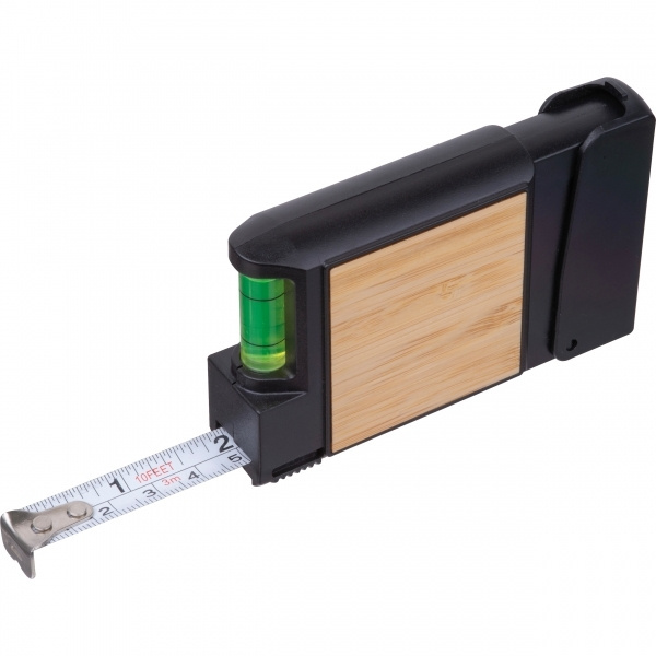 Logotrade mainoslahja ja liikelahja kuva: 3 metrin mittanauha ja vatupassi HALIFAX