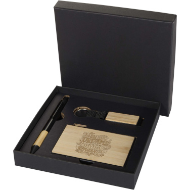 Logo trade mainoslahjat tuotekuva: Minka RCS-kierrätetystä alumiinista valmistettu kuulakärkikynän, avaimenperän ja RFID-korttikotelon lahjasetti