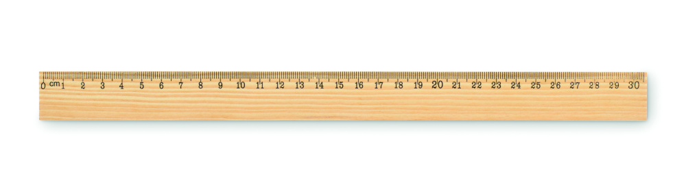 Logotrade mainoslahja tuotekuva: Puinen viivoitin 30cm