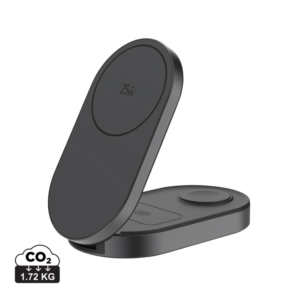 Logotrade liikelahja mainoslahja kuva: Quantum ultra-nopea 3-in-1 25 W taitettava langaton laturi