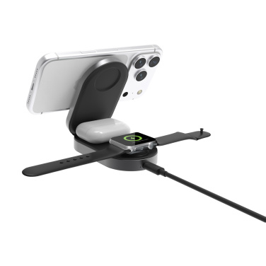 Logo trade mainostuote kuva: Quantum ultra-nopea 3-in-1 25 W taitettava langaton laturi
