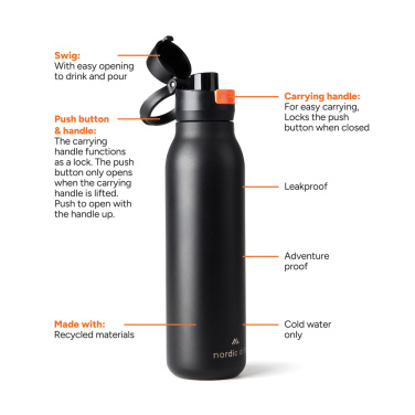 Logotrade mainoslahja tuotekuva: Nordic Drift Trail RCS -yksiseinämäinen juomapullo 750 ml