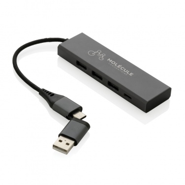 Logotrade verslo dovanos nuotrauka: Terra RCS perdirbto aliuminio šakotuvas su 3 USB prievadais