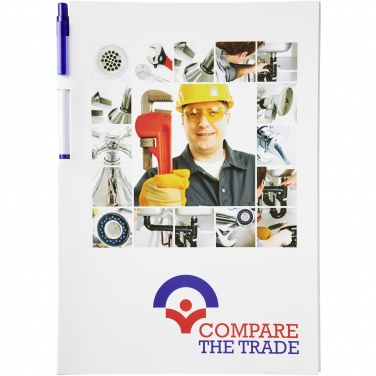 Logotrade logo dāvanas foto: Būtiska konferenču pakotne A4 piezīmju grāmatiņā un pildspalvā