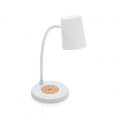 Logotrade logo dāvanas foto: Zenara RCS pārstrādāta plastmasas un korķa 15W bezvadu galda lampa