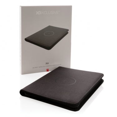 Logotrade ziemassvētku dāvanas foto: Air 5W bezvadu uzlādes portfelis A4 ar 5000 mAh jaudas banku