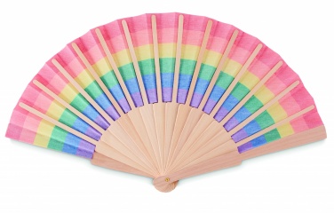 Logotrade ziemassvētku dāvanas foto: Varavīksnes koka rokas ventilators