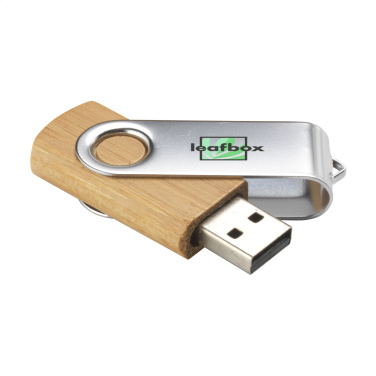 Logotrade logo dāvanas foto: USB Twist Bamboo no noliktavā 8 GB