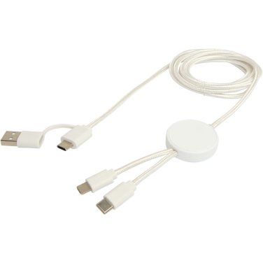 Logotrade logo dāvanas foto: Citala 5-in-1 pārstrādāta plastmasas 150 cm datu sinhronizācija un 27 W ātrās uzlādes kabelis