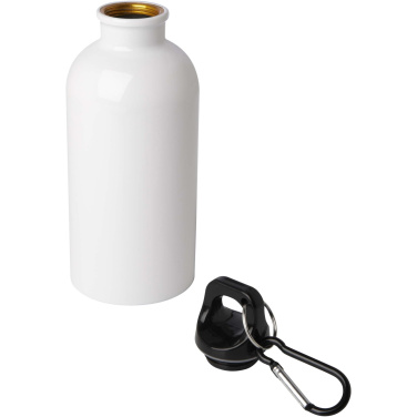Logotrade korporatīvās dāvanas foto: Oregon 400 ml RCS sertificēta vienas sienas nerūsējošā tērauda ūdens pudele ar karabīni