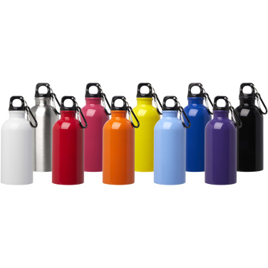 Logotrade biznesa dāvanas foto: Oregon 400 ml RCS sertificēta vienas sienas nerūsējošā tērauda ūdens pudele ar karabīni
