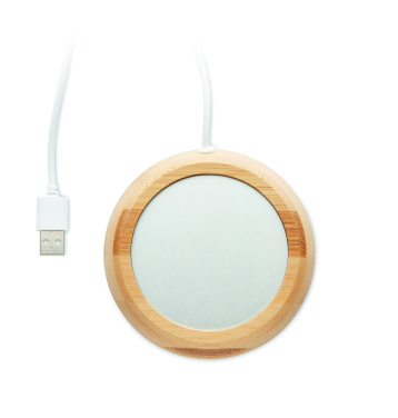 Logotrade logo dāvanas foto: Bambusa krūzīšu sildītājs ar USB