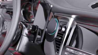 Logotrade korporatīvās dāvanas foto: PowerCruze RCS plastmasas 15W magnētiskais automašīnas turētājs ar uzlādi