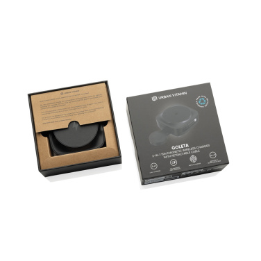 Logotrade korporatīvās dāvanas foto: Urban Vitamin Goleta 2-in-1 15W magnētiskais bezvadu lādētājs