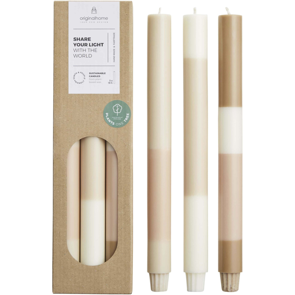 Logotrade Ideja dāvanas foto: Originalhome slāņotās kaļķakmens sveces - 3 gab. komplekts