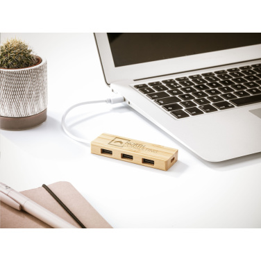 Логотрейд pекламные cувениры картинка: Бамбуковый USB-концентратор
