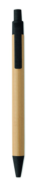 Лого трейд pекламные cувениры фото: Push button ball pen in bamboo