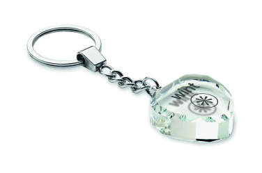 Лого трейд pекламные продукты фото: Glass heart award key ring