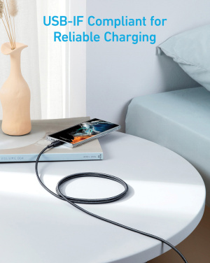 Логотрейд pекламные подарки картинка: Кабель Anker USB-C — USB-C 1,8 метра, 60 Вт