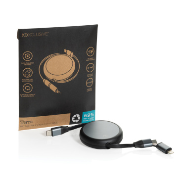 Лого трейд pекламные продукты фото: Втягивающийся кабель Terra RCS 2-в-1 из переработанного алюминия мощностью 240 Вт