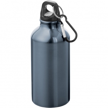 Logotrade profilprodukter bild: Oregon-vattenflaska i aluminium med karbinhake, 400 ml