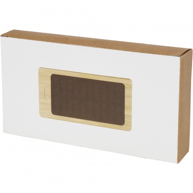 Logotrade presentreklam bild: Alata 8 000 mAh soldriven powerbank av bambu