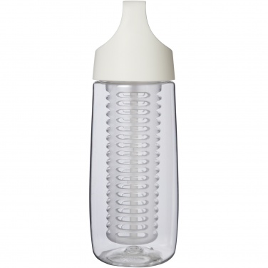 Logotrade profilprodukter bild: HydroFruit 700 ml sportflaska av återvunnen plast och uppfällbart lock och fruktkolv