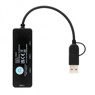 Logotrade profilprodukter bild: USB hub i RCS återvunnen plast med dubbel input
