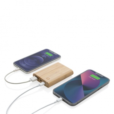 Logotrade reklamprodukter bild: 5.000 mAh powerbank i bambu