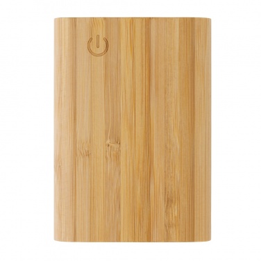 Logotrade profilreklam bild: 5.000 mAh powerbank i bambu