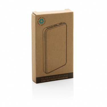 Logotrade profilprodukter bild: 5.000 mAh powerbank i RCS återvunnen plast