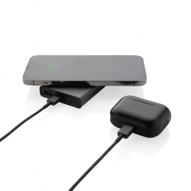 Logotrade presentreklam bild: Terra 5.000mAh/5W trådlös powerbank RCS återvunnen aluminium