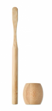 Logotrade presentreklam bild: Tandborste i bambu med hållare