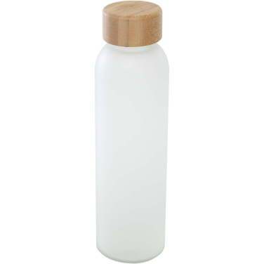Logotrade reklamprodukter bild: Lume 500 ml matt glasflaska av silikatglas med bambulock