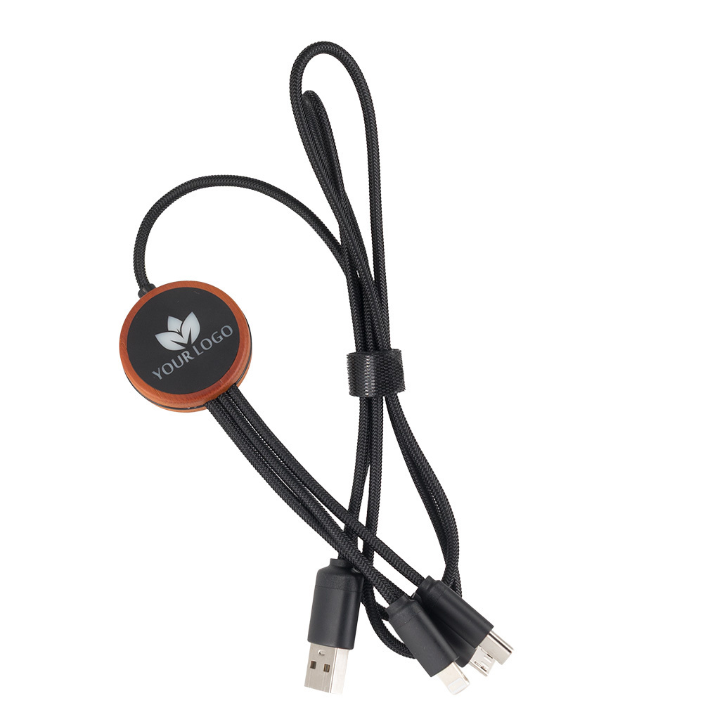 Logotrade profilreklam bild: Kabel 3-i-1 med upplyst logotyp - LH-ZM04