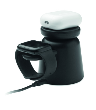 Logotrade kampanjprodukter bild: 3 i 1 trådlös laddare 15W