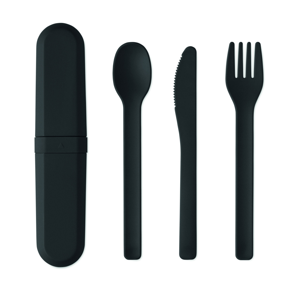 Logotrade profilreklam bild: Bestickset och fodral i PLA