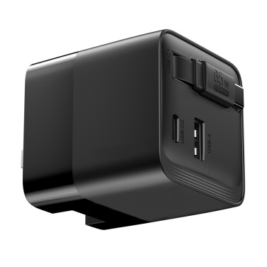 Logotrade reklamprodukter bild: Urban Vitamin Mendocino 65W GaN-laddare med utdragbar kabel