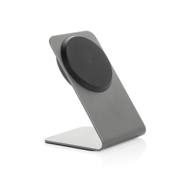Logotrade profilreklam bild: Terra aluminium 15W magnetisk trådlös telefonställ för mobil