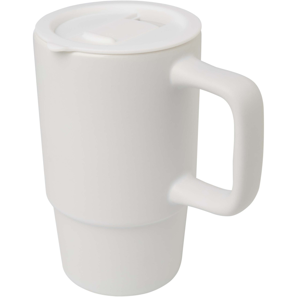 Logotrade profilprodukter bild: Carter 450 ml keramisk mugg med plastlock