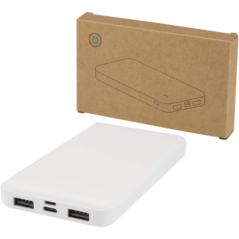 Logotrade profilreklam bild: Intan 10 000 mAh 10 W powerbank av återvunnen plast