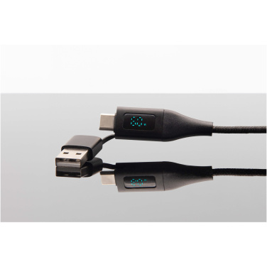 Logotrade kampanjprodukter bild: SCX.design C51 supersnabb 5-i-1 rPET-laddningssladd på 60 W med skärm