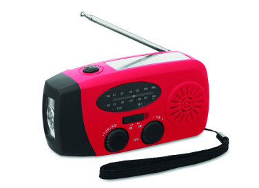 Logotrade kampanjprodukter bild: Bärbar radioSOS med LED-ficklampa